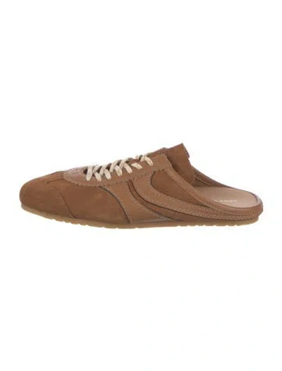 Pre-owned Dries Van Noten Suede Mules In Brown/neutrals