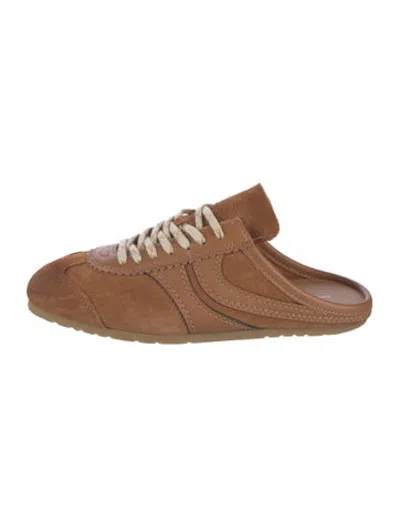 Pre-owned Dries Van Noten Suede Mules In Brown/neutrals