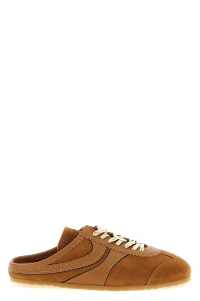 Dries Van Noten Suede Mules Sneakers In Brown