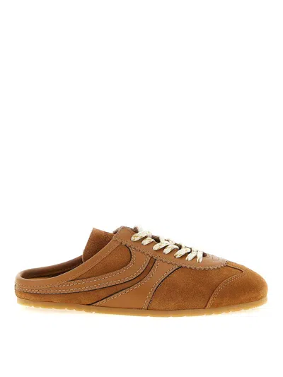 Dries Van Noten Suede Mules Sneakers In Brown
