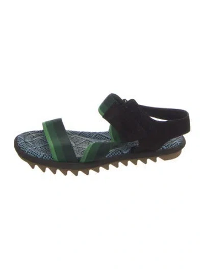 Pre-owned Dries Van Noten Suede Printed Sandals In Neutral