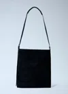 Dries Van Noten Men Suede Shoulder Bag In Black