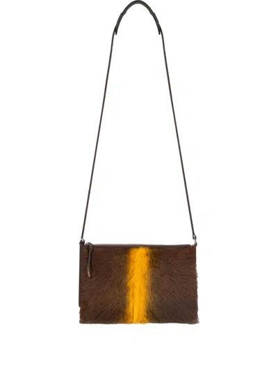 Dries Van Noten Suede Shoulder Bag In Brown