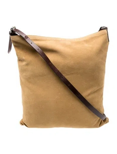 Pre-owned Dries Van Noten Suede Shoulder Bag In Neutral