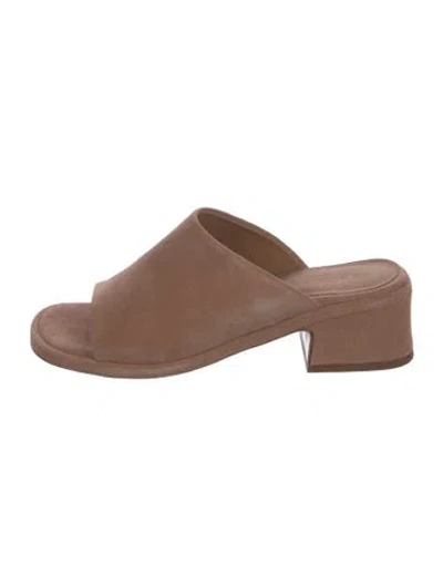 Pre-owned Dries Van Noten Suede Slides In Brown