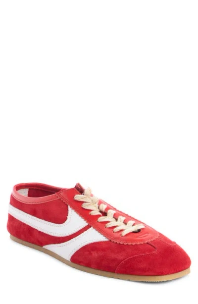 Dries Van Noten 70s Marathon Spirit Suede Low-top Sneakers In Red