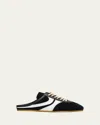 Dries Van Noten Suede Sneaker Mules In Black