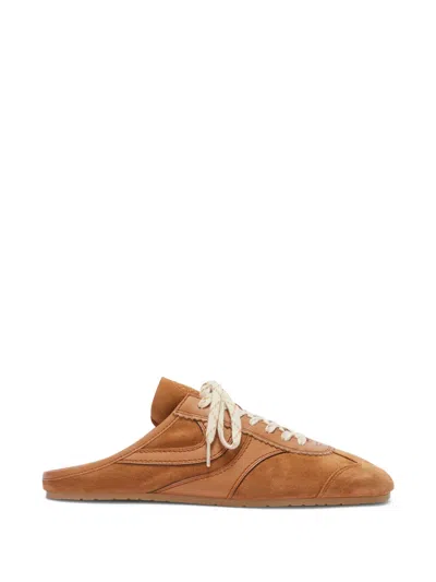 Dries Van Noten Suede Sneaker Mules In Brown