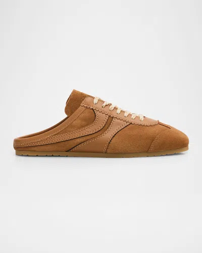 Dries Van Noten Suede Sneaker Mules In Brown
