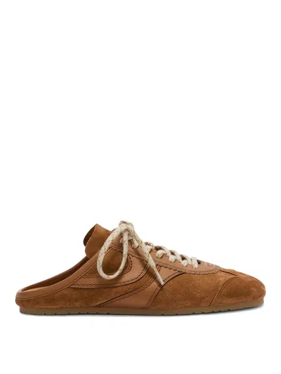 Dries Van Noten Suede Sneaker Mules In Brown