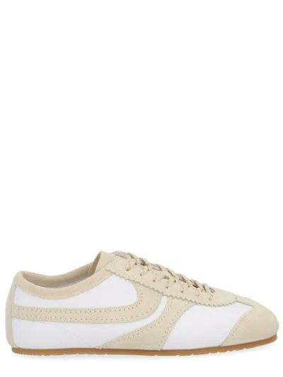 Dries Van Noten Suede Low-top Sneakers Contrast Stitching In Multi