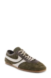 Dries Van Noten Leather-trimmed Suede Sneakers In Olive