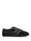 Dries Van Noten Women Black Low-top Sneakers With Two-tone Lace-up In Suede Woman In Black