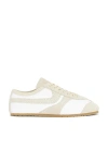 Dries Van Noten Leather Sneakers Low Profile Suede Panels Rubber Sole In White