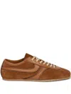 Dries Van Noten Stitched Contrast Rubber Sole Suede Panel Sneakers