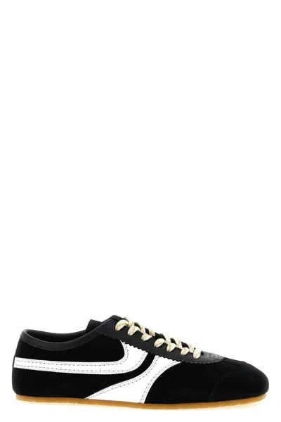 Dries Van Noten Sneakers Contrast Stitching Low Top Rubber Sole In Black