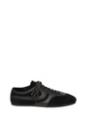 Dries Van Noten Double Lacing Suede Sneakers With Leather Inserts Shoes In Black