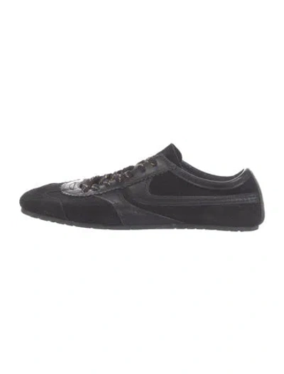 Pre-owned Dries Van Noten Suede Sneakers In Black