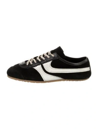 Pre-owned Dries Van Noten Suede Sneakers In Black