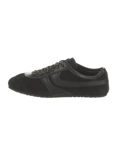 Pre-owned Dries Van Noten Suede Sneakers In Black