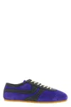 Dries Van Noten Suede Panel Sneakers Rubber Sole In Blue