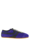 Dries Van Noten Suede Panel Sneakers Rubber Sole In Blue