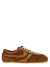 Dries Van Noten Stitched Contrast Rubber Sole Suede Panel Sneakers In Brown