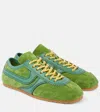 Dries Van Noten Mixed Leather Retro Runner Sneakers In Green