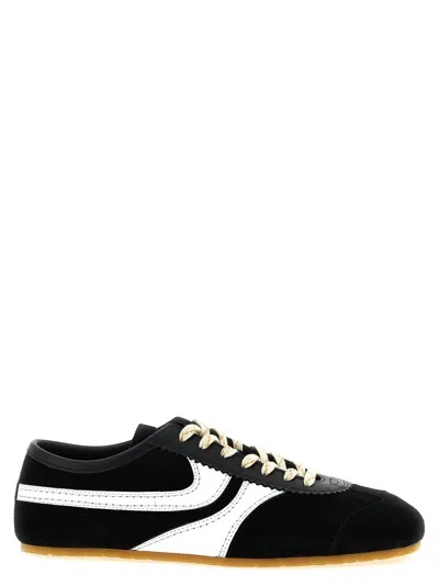 Dries Van Noten Sneakers Contrast Stitching Low Top Rubber Sole In Black