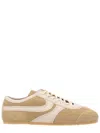 Dries Van Noten Women Beige Low-top Sneakers With Two-tone Lace-up In Suede Woman In Sand