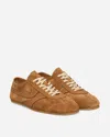 Dries Van Noten Casual Low Top Sneakers With Leather Panels In Brown
