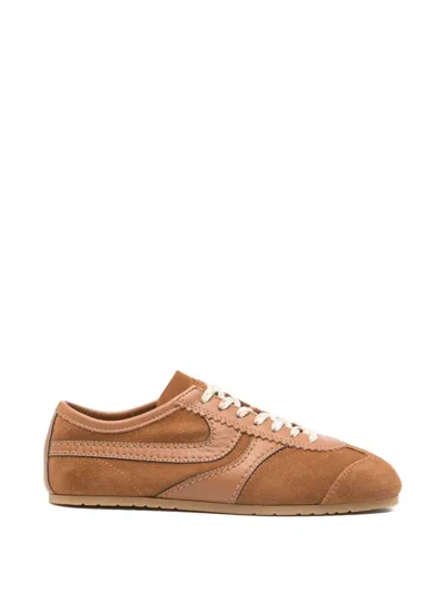 Dries Van Noten Suede Sneakers With Leather Inserts In Multi