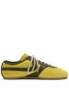 Dries Van Noten Leather-trimmed Suede Sneakers In Yellow