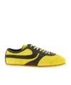 Dries Van Noten Leather-trimmed Suede Sneakers In Yellow