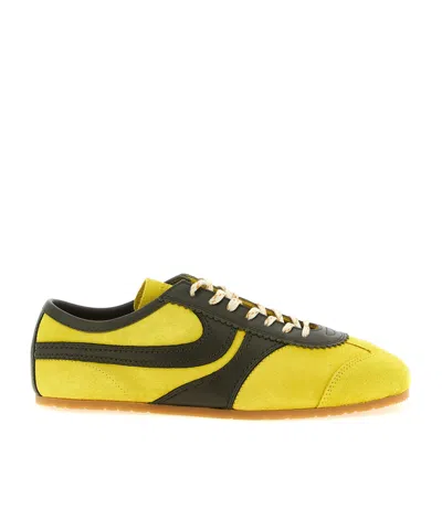 Dries Van Noten Suede Sneakers Low Profile Rubber Sole In Multi
