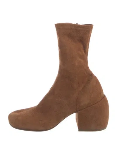 Pre-owned Dries Van Noten Suede Sock Boots In Brown