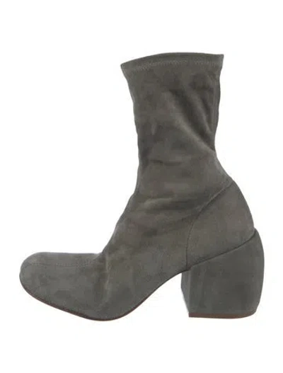 Pre-owned Dries Van Noten Suede Sock Boots In Grey