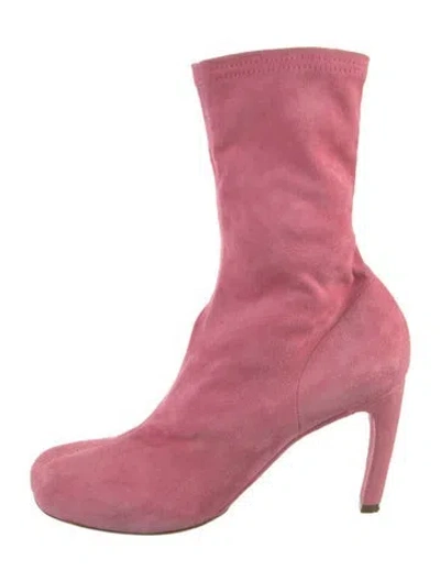 Pre-owned Dries Van Noten Suede Sock Boots In Pink