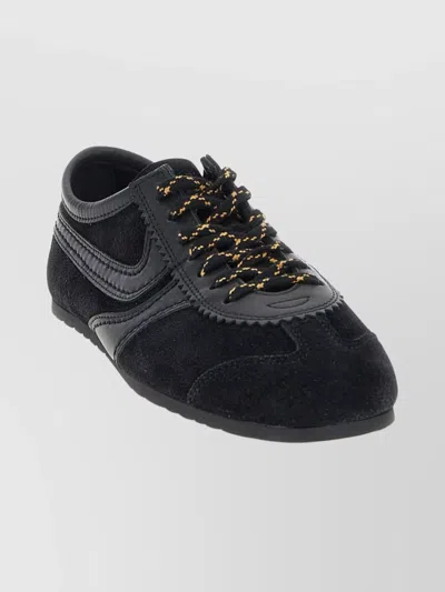 DRIES VAN NOTEN SUEDE TEXTURE SNEAKERS FEATURING CONTRAST STITCHING