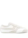 Dries Van Noten Leather Sneakers With Suede Inserts In White