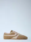 Dries Van Noten Women Beige Low-top Sneakers With Two-tone Lace-up In Suede Woman In Brown