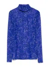 Dries Van Noten Abstract Pattern Long Sleeve Turtleneck Knitwear In Blue