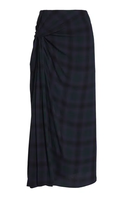 Dries Van Noten Suma Draped Midi Skirt In Purple