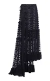 Dries Van Noten Sunia Bis Polka-dot Mesh Maxi Skirt In Black