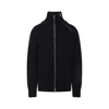 Dries Van Noten Black Wool Zip-up Cardigan In Blue