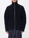Dries Van Noten Wool Sweater With High Collar And Zipper In Blue