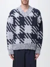 Dries Van Noten Check Wool-blend Sweater In Blue