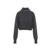 Dries Van Noten Cropped Cashmere Cardigan With Wide Collar In Gray