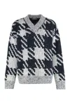 Dries Van Noten Sweater In Wool Blend With V-neck In Multi