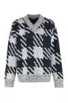 Dries Van Noten Check Wool-blend Sweater In Multi